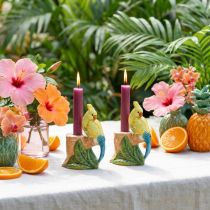 Product Exotic candle holder ceramic birds hand-painted H14.5cm 2 pcs