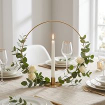 Product Decorative metal ring candle holder champagne Ø35cm