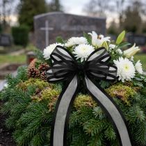Product Mourning ribbon black with wire 25mm 25m