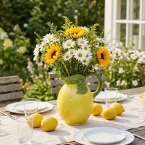 Product Lemon vase ceramic decorative jug lemons yellow H18.5cm