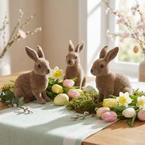 Product Decorative rabbit 14cm flocked 4 pcs.