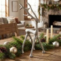 Product Reindeer decoration deer figure metal grey clay optics H27.5cm