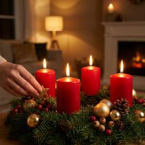 Product Pillar candles 80/80 old red 6 pcs