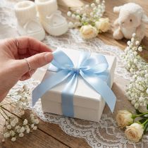 Product Decorative ribbon gift ribbon light blue ribbon blue selvedge 15mm 3m 10 pcs