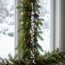 Product Snowball Garland Winter Garland Snowflakes White 72cm