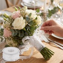 Product Wedding ribbon white 20mm 5m