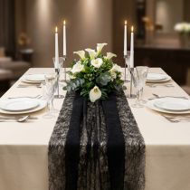 Product Dekovlies table runner fleece table runner black 23cm 25m