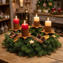 Product Star candle holder for sticking, rust-plated Advent decoration, 6 cm, 4 pieces