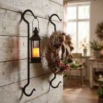 Product Decorative hook made of metal in black metal hook L40cm 2pcs