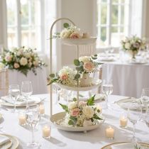 Product Three-tiered table decoration, ideal for living rooms, occasions, weddings, 55cm