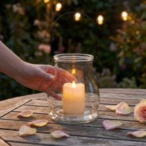 Product Glass lantern for a romantic ambience in the garden or on the terrace, 18cm