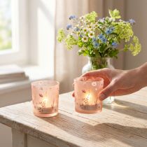Product Elegant candle holder with a delicate floral design for harmonious room decor, 8cm, 4 pieces