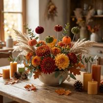 Product Mini pumpkin decoration on a stick autumn decoration 6 colors Ø4cm 18 pcs