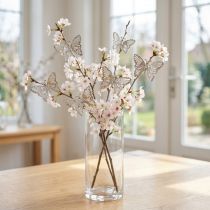 Product Decorative Butterflies Metal Hanging Decoration Silver 5cm 30 Pcs
