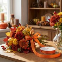 Product Gift ribbon dotted decorative ribbon orange 10mm 25m