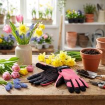 Product Kixx Synthetic Gloves Size 8 Pink, Black