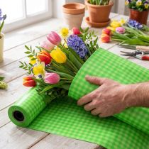 Product Cuff Paper 37.5cm 100m May Green Check