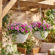Product Flowerpot hanging straw natural white Ø28cm H15cm 2pcs