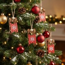Product Sledge for hanging red 4cm 12 pcs