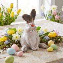 Product Easter Bunny Ceramic Rabbit Sitting Brown White 13x12x18cm