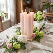 Product Solid coloured candles pink taper candles light pink 34x300mm 4 pcs