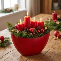 Product Decorative bowl plastic red-black 24cm x 10cm x 14cm 1 pc