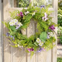 Product Flower wreath artificial with vine wreath colored H13cm Ø55cm