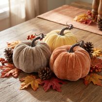 Product Pumpkin Decoration Autumn Yellow Brown Orange Ø13cm H11.5cm 3 pcs