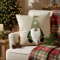 Product Decorative cushion with gnome decorative cushion green beige 40×40cm