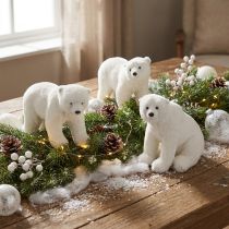 Product Polar bear decorative figures standing and sitting white 16/20cm 3pcs
