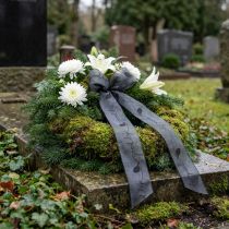 Product Mourning Ribbon Good bye Organza Ribbon Birds Black 40mm 20m