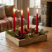 Product Candle tray wooden tray natural stick candle holder 24.5cm