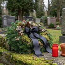 Product Gift ribbon black mourning floral decorative ribbon 8mm 50m