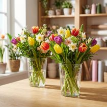 Product Glass Vase Conical Decorative Vase Transparent Ø12cm H15.5cm 2pcs