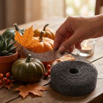Product Jute ribbon net ribbon decorative ribbon jute brown taupe 5cm 40m