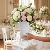 Product Lilia White Plastic Vase Ø28cm H48cm for Home Decoration