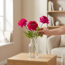 Product Artificial ranunculus as a single flower for timeless and versatile interior design, 51cm, 3 pieces