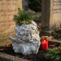 Product Plant pot angel cast stone figure grave decoration 19.5×12×19.5cm