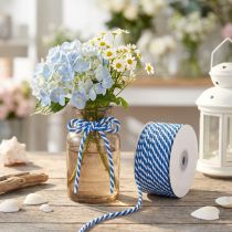 Product Cord Blue White Gift Ribbon Decorative Cord Decorative Ribbon 25m