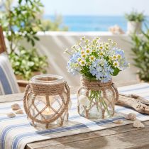 Product Decorative Glass Macrame Shells Maritime Ø11cm H12.5cm 2pcs