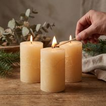 Product Candles Apricot Light Solid Colored Pillar Candles 60×100mm 4 Pcs