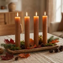 Product Taper candles, solid coloured candles, caramel 34x240mm, 4 pieces