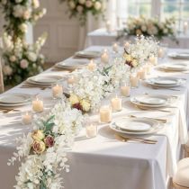 Product Decorative garland plant garland eucalyptus artificial roses dry look 170cm bleached