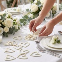 Product Heart decoration scatter decoration hearts wooden table decoration cream 4.5cm 48 pcs