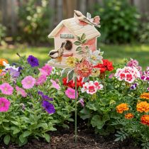 Product Garden stakes metal birds, plant stakes birdhouse decoration 76.5cm