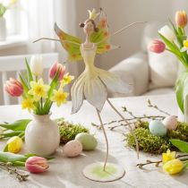 Product Table decoration spring flower elf fairy metal decoration 25x10x37.5cm