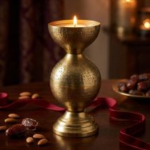 Product Candle holder oriental tealight holder metal 25cm