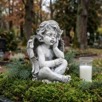 Product Grave Angel Grey Grave Figure Grave Decoration 24cm