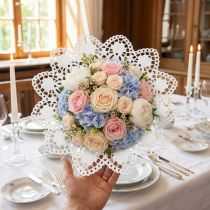 Product Paper lace flower bouquet holders 10cm 25 pcs