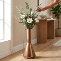 Product Elegant Floor Vase in Vintage Oriental Style, Copper-Coloured Metal, Ø27 cm, H58 cm